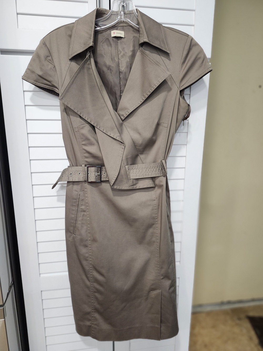 Cremieux Olive  Trench-Style Belted Dress - 2